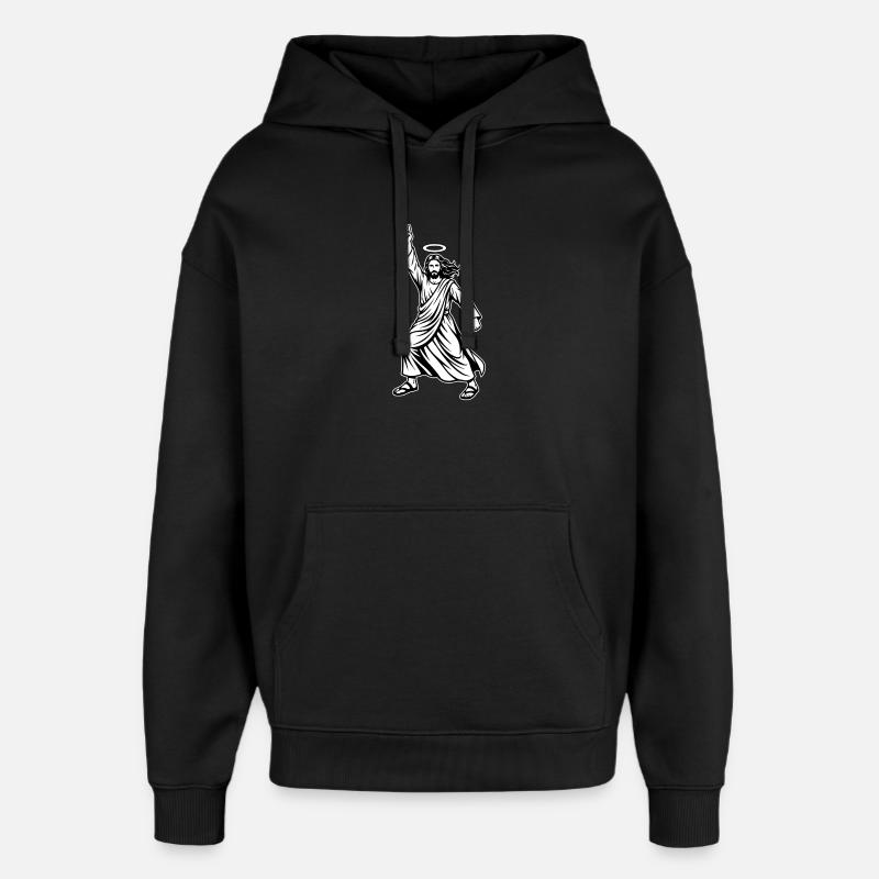Dancing Jesus - Mème disco drôle - Sweat à capuche unisexe Stanley/Stella Oversized - noir