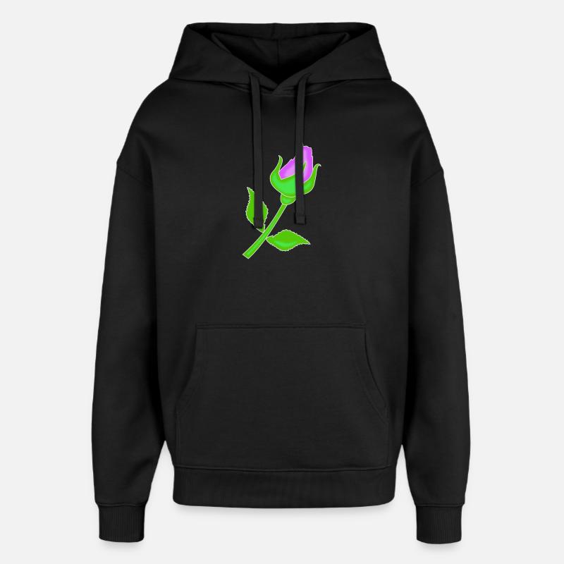 Rose dans une teinte violette - Sweat à capuche unisexe Stanley/Stella Oversized - noir