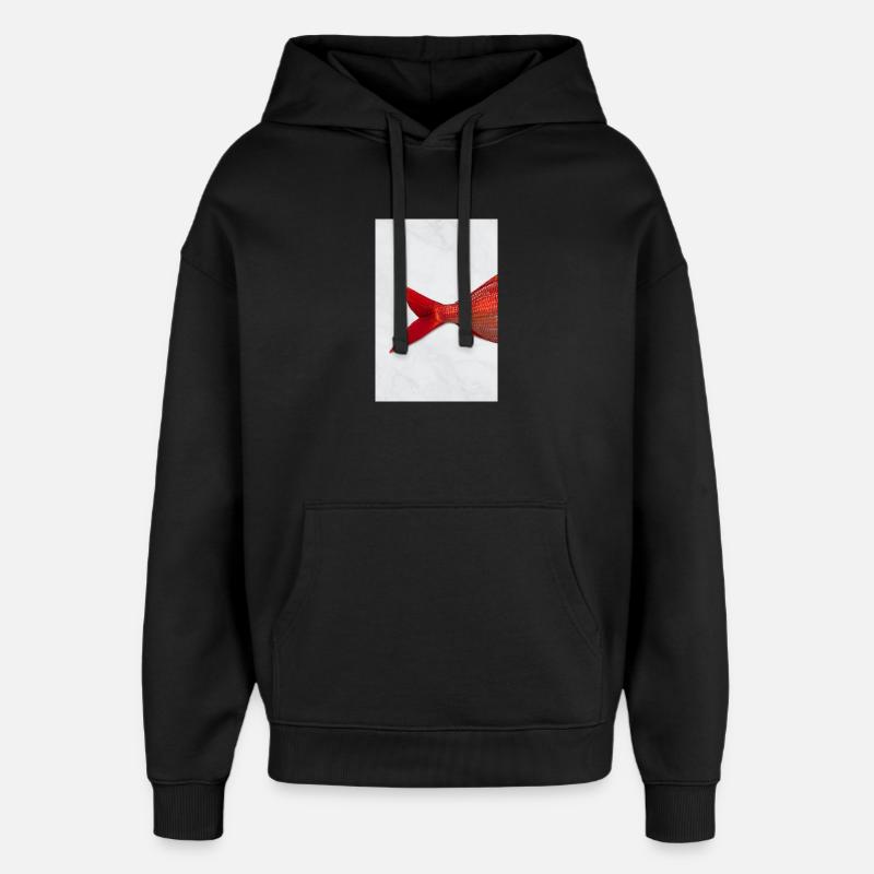 Red Fish Minimal Art Design - Sweat à capuche unisexe Stanley/Stella Oversized - noir