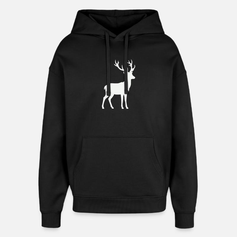 Deer Silhouette - Oversized Unisex Hoodie by Stanley/Stella - black
