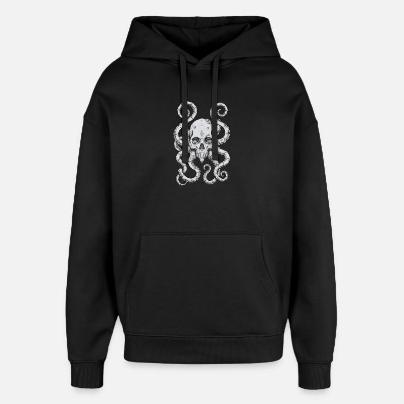 Marée du Crâne du Kraken - Sweat à capuche unisexe Stanley/Stella Oversized - noir