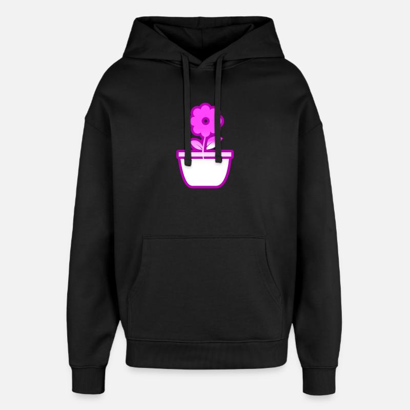 Blume - Oversized Unisex Hoodie von Stanley/Stella - Schwarz