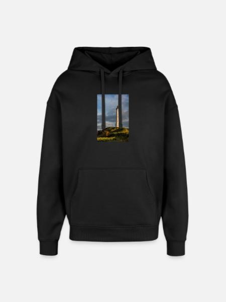 Lighthouse Lyngvig Fyr in Denmark - Oversized Unisex Hoodie by Stanley/Stella - black