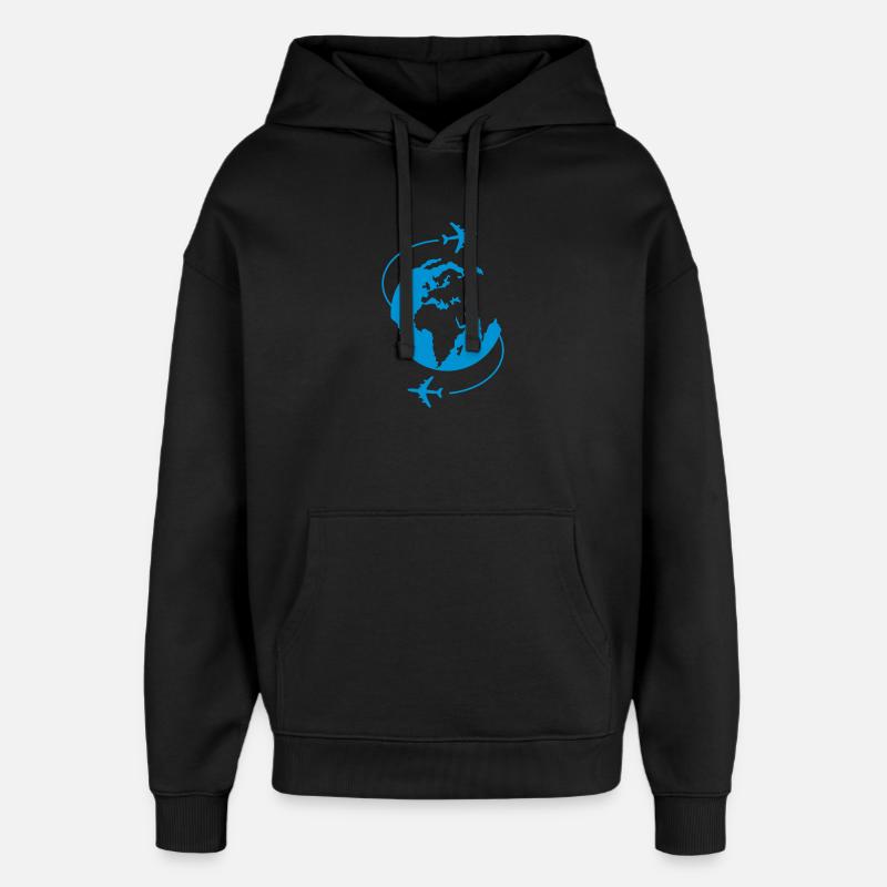 Around the World - Sweat à capuche unisexe Stanley/Stella Oversized - noir
