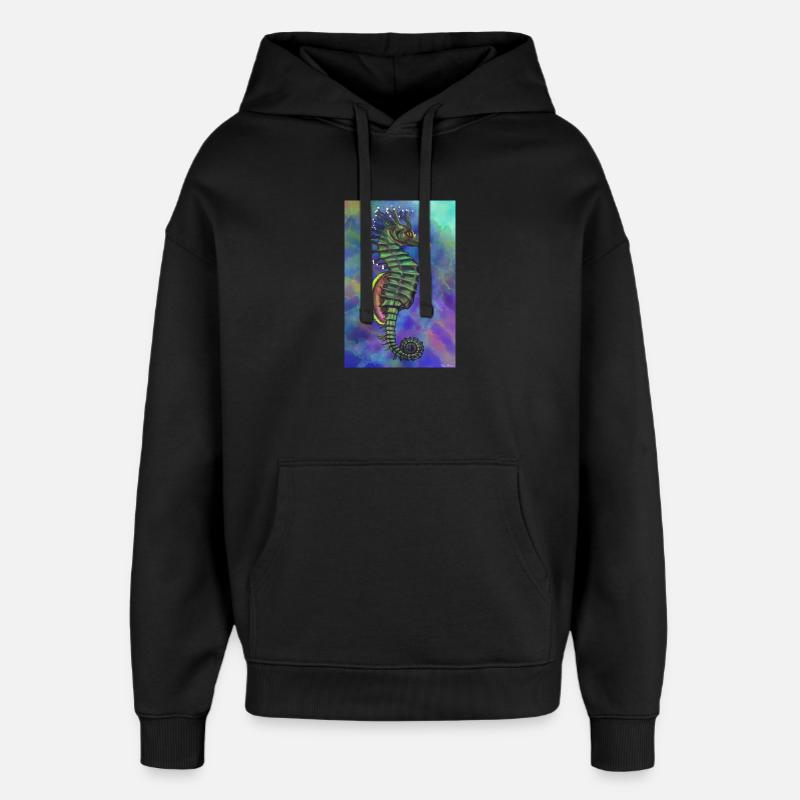 hippocampe - Sweat à capuche unisexe Stanley/Stella Oversized - noir