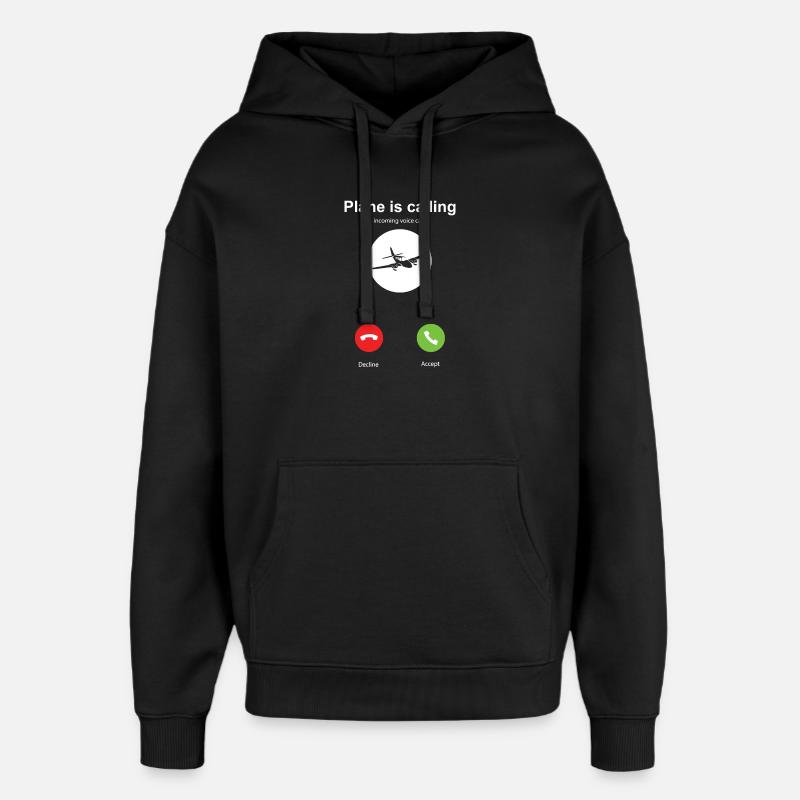 Mon avion appelle - Sweat à capuche unisexe Stanley/Stella Oversized - noir