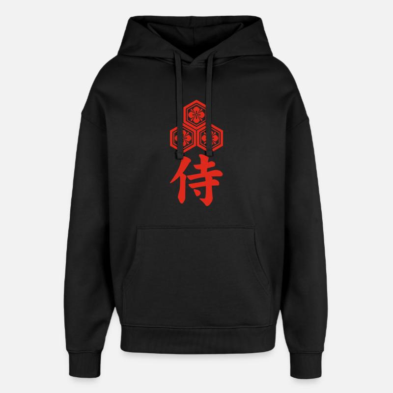 Samurai-Emblem des Asai-Clans (rot) - Oversized Unisex Hoodie von Stanley/Stella - Schwarz