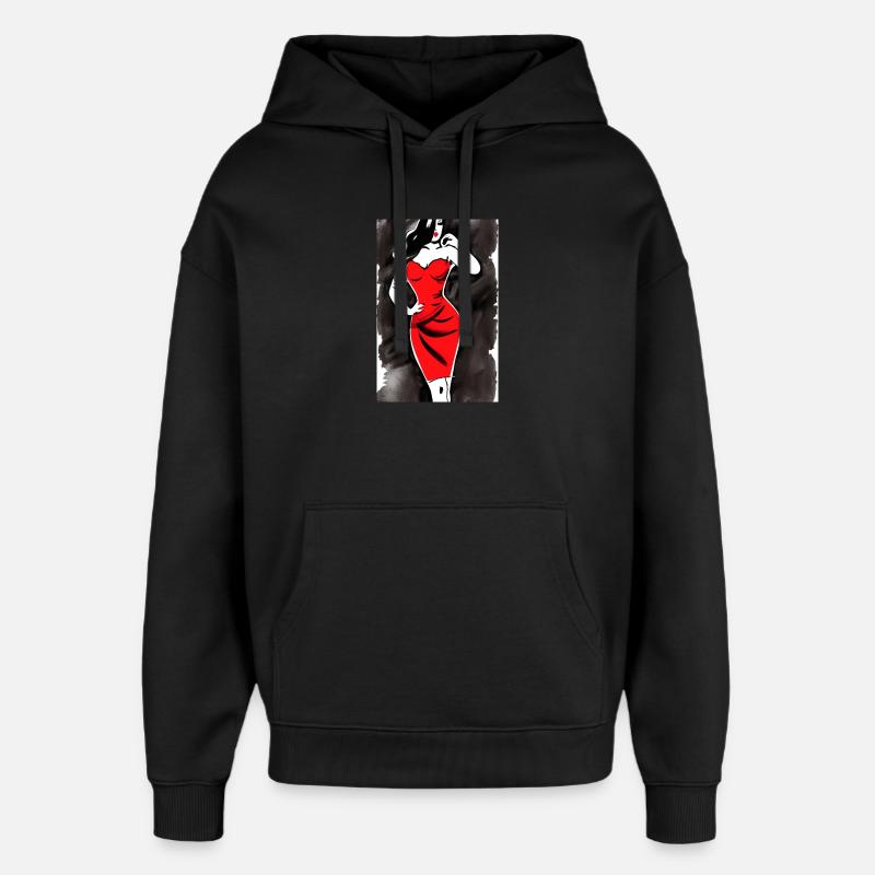 Pin up 2 - Sweat à capuche unisexe Stanley/Stella Oversized - noir