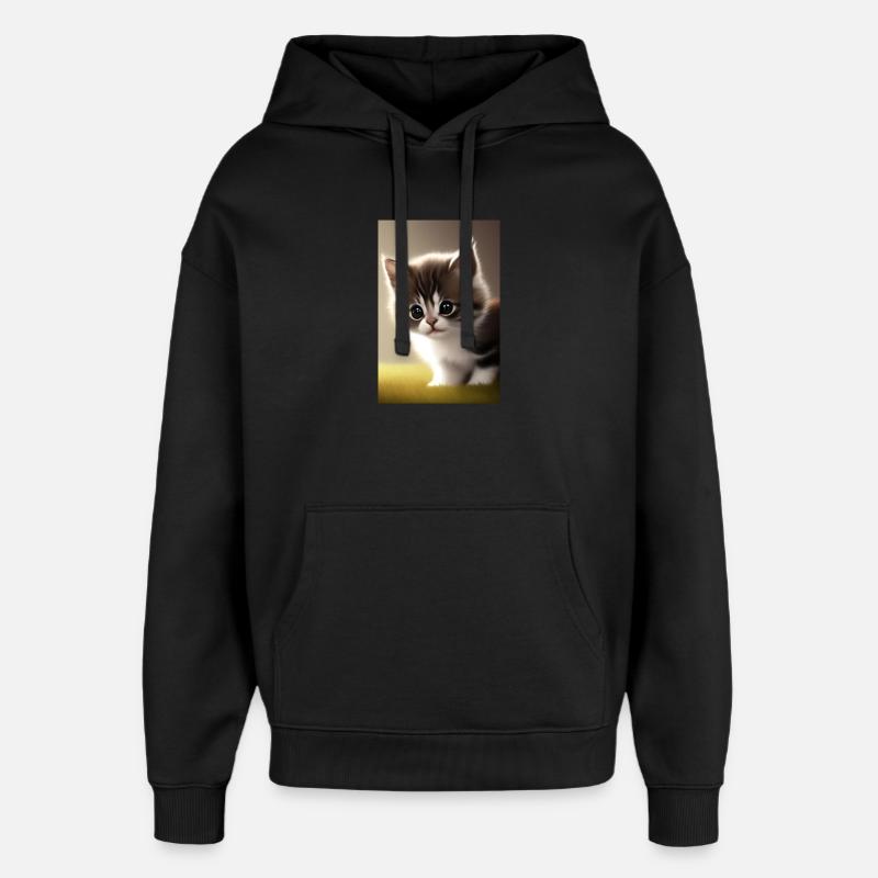 Bébé chat - Sweat à capuche unisexe Stanley/Stella Oversized - noir