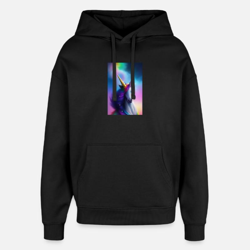 Licorne - Sweat à capuche unisexe Stanley/Stella Oversized - noir