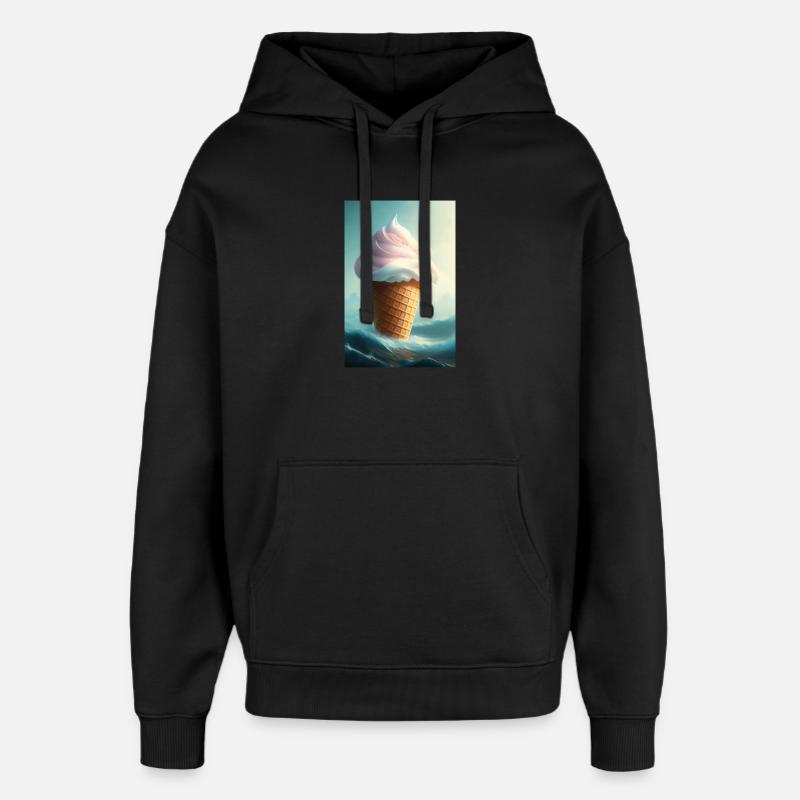 Eiscreme - Oversized Unisex Hoodie von Stanley/Stella - Schwarz
