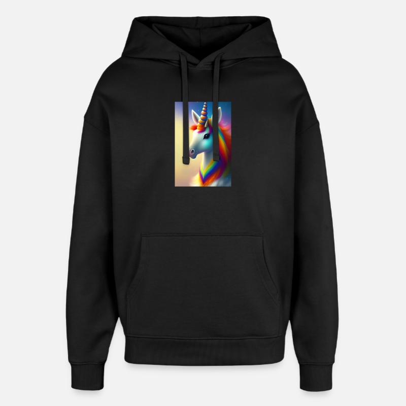Einhorn - Oversized Unisex Hoodie von Stanley/Stella - Schwarz