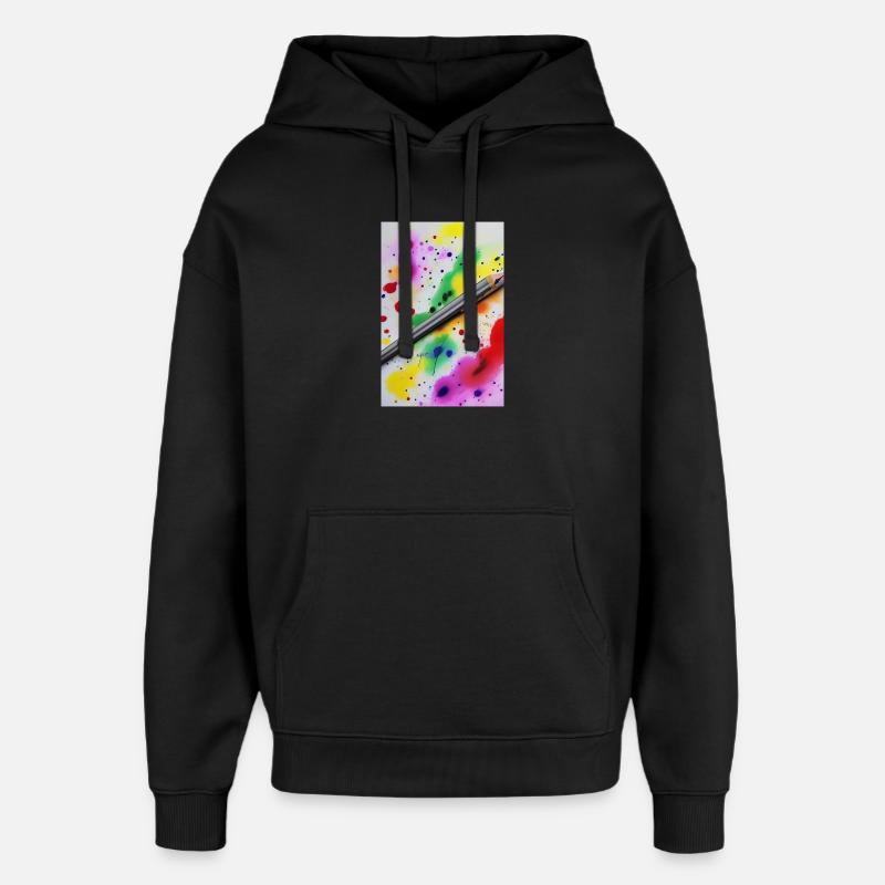Farbspritzer - Oversized Unisex Hoodie von Stanley/Stella - Schwarz
