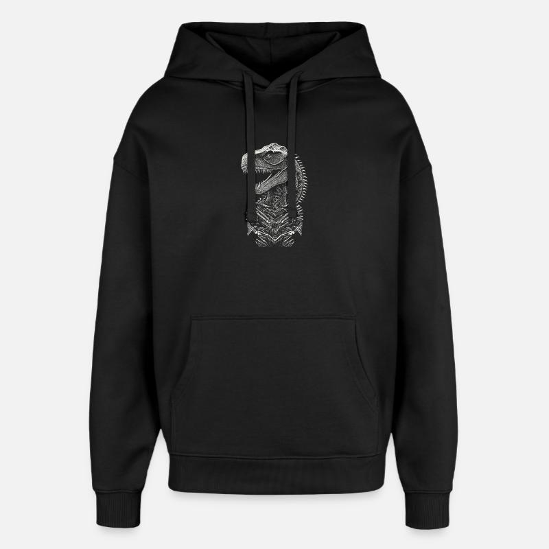 Porträt eines T-Rex-Dinosauriers - Oversized Unisex Hoodie von Stanley/Stella - Schwarz