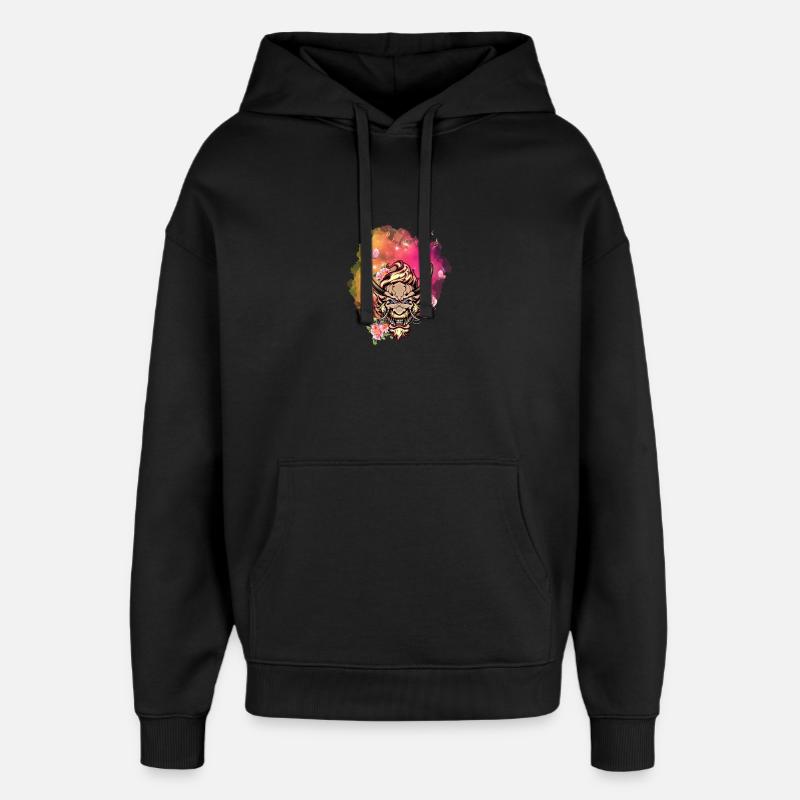 Visage de dragon en colère - Sweat à capuche unisexe Stanley/Stella Oversized - noir