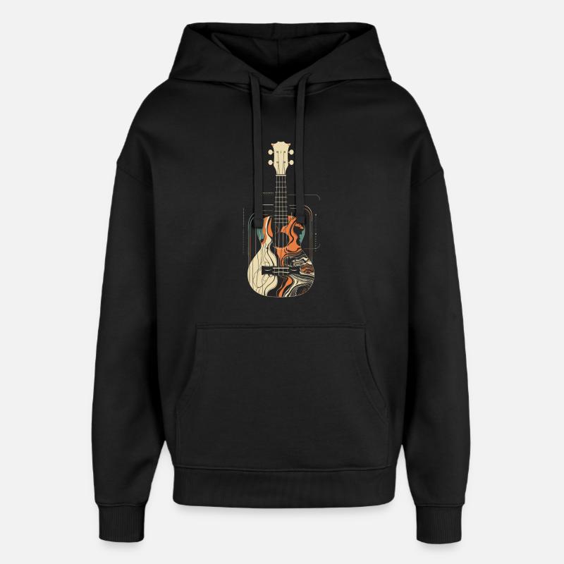 Graphiques Ukulele - Sweat à capuche unisexe Stanley/Stella Oversized - noir