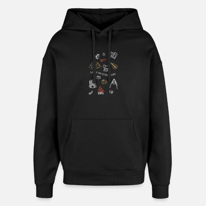 Camping Abenteuer Gliederung Design - Oversized Unisex Hoodie von Stanley/Stella - Schwarz