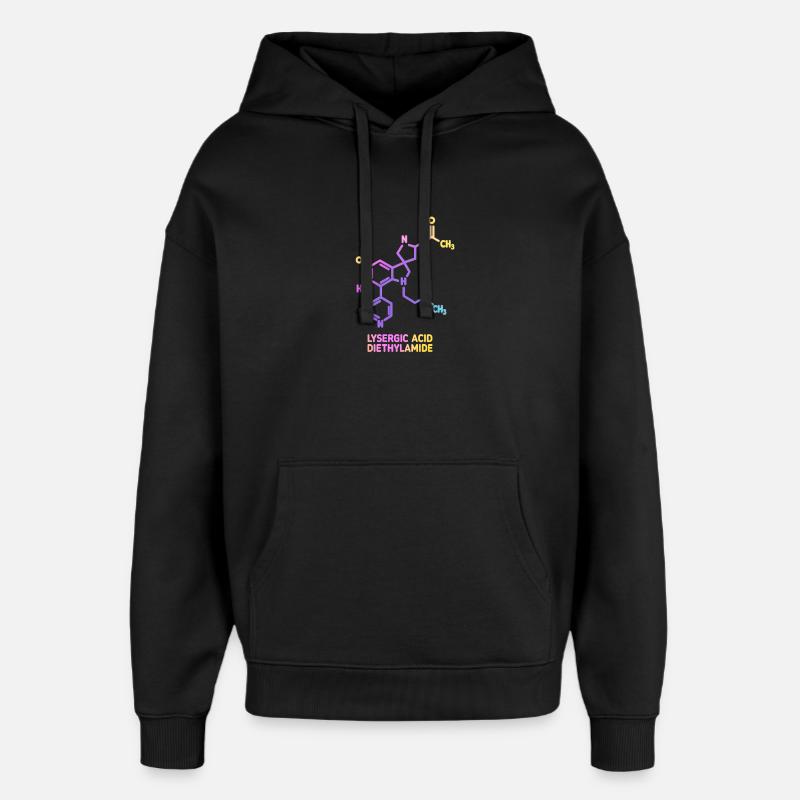 Psychedelic Molecular Art LSD - Oversized Unisex Hoodie by Stanley/Stella - black