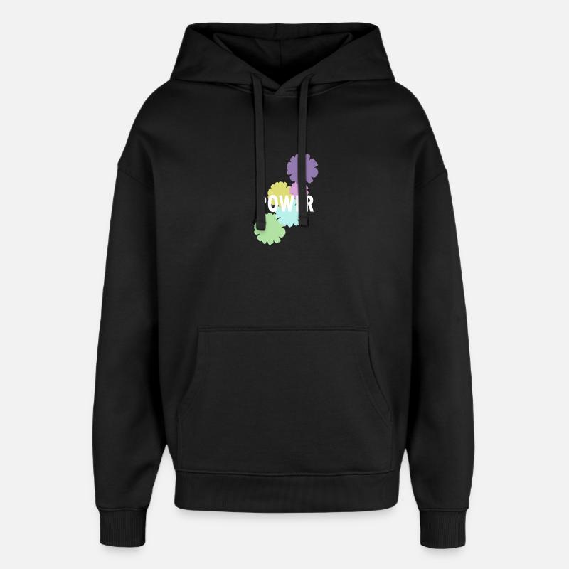 Mama Flower Power - Sweat à capuche unisexe Stanley/Stella Oversized - noir