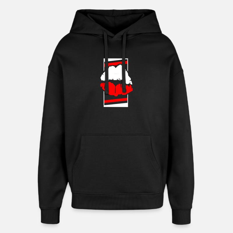 Pologne Lèvres Contraste Pop Art - Sweat à capuche unisexe Stanley/Stella Oversized - noir