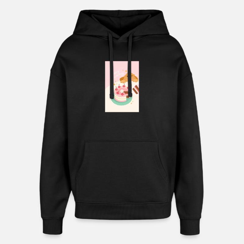 Gâteau anniversaire chien mignon - Sweat à capuche unisexe Stanley/Stella Oversized - noir
