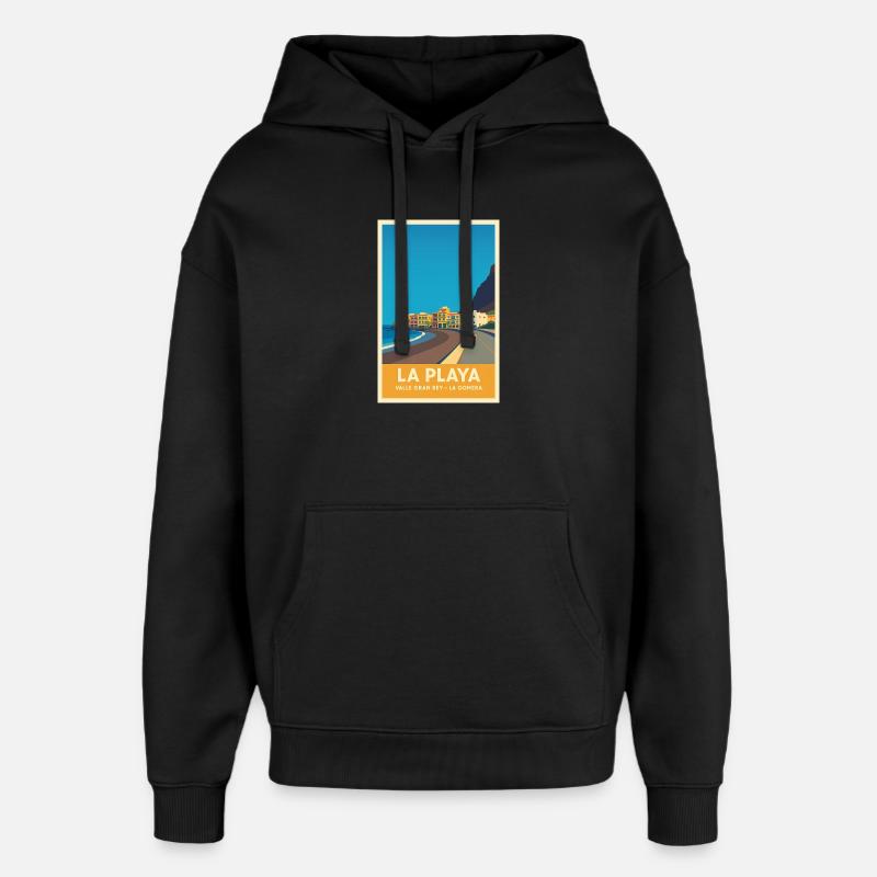 La Playa Poster Valle Gran Rey - Oversized Unisex Hoodie von Stanley/Stella - Schwarz