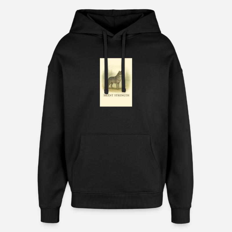 Loup de la Force silencieuse - Sweat à capuche unisexe Stanley/Stella Oversized - noir