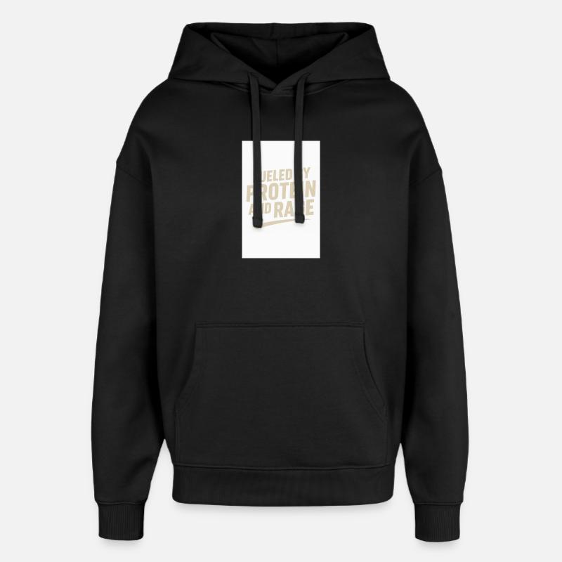 Fueled by Protein and Rage - Oversized Unisex Hoodie von Stanley/Stella - Schwarz