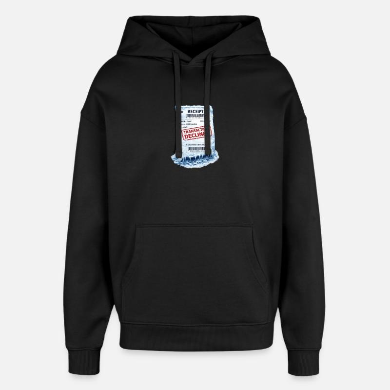 Eingefrorene Quittung: Abgelehnte Transaktion - Oversized Unisex Hoodie von Stanley/Stella - Schwarz