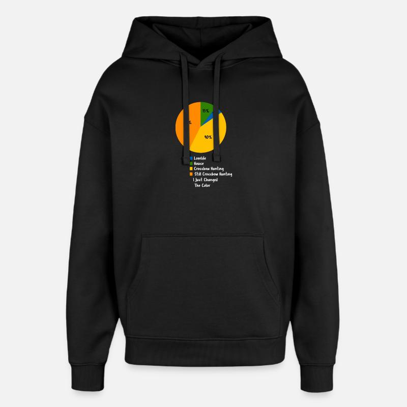 Lustiges Armbrustjagd-Kuchendiagramm Jäger-Geschenk - Oversized Unisex Hoodie von Stanley/Stella - Schwarz