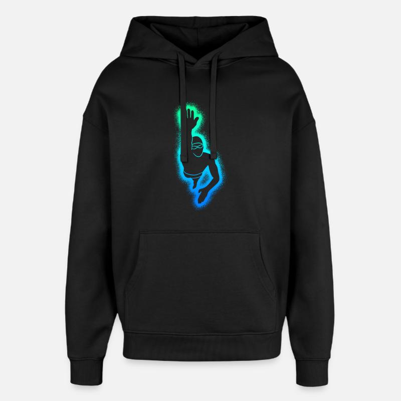 Natation Natation Nageurs masculins garçons - Sweat à capuche unisexe Stanley/Stella Oversized - noir