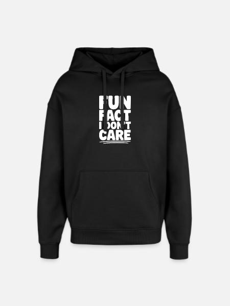 Fun Fact I Don't Care - Oversized Unisex Hoodie by Stanley/Stella - black