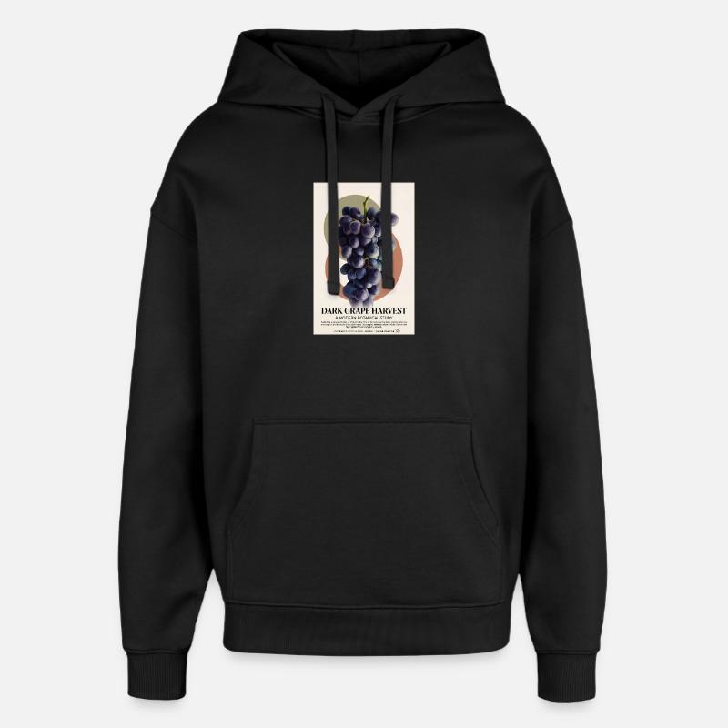 Vendange du raisin noir - Sweat à capuche unisexe Stanley/Stella Oversized - noir