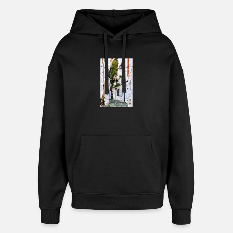 Schöne Stadt Cadaques in Spanien - Oversized Unisex Hoodie von Stanley/Stella - Schwarz
