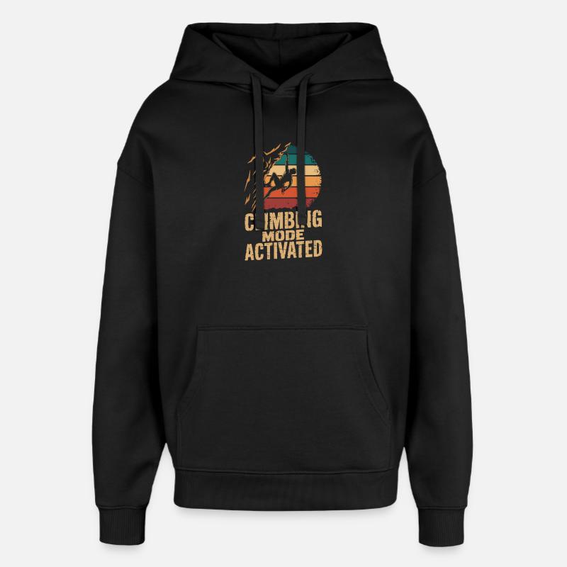  Climbing Mode Activated Klettern Boulder Retro - Oversized Unisex Hoodie von Stanley/Stella - Schwarz