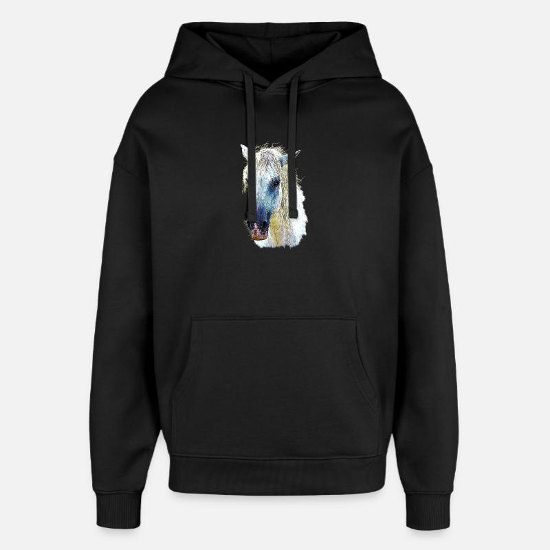 camarguepferd - Oversized Unisex Hoodie von Stanley/Stella - Schwarz