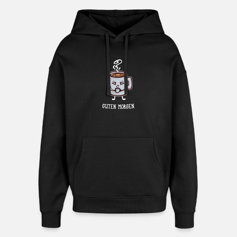 Frühstück Kaffee Koffein Statement Kaffeetrinker - Oversized Unisex Hoodie von Stanley/Stella - Schwarz