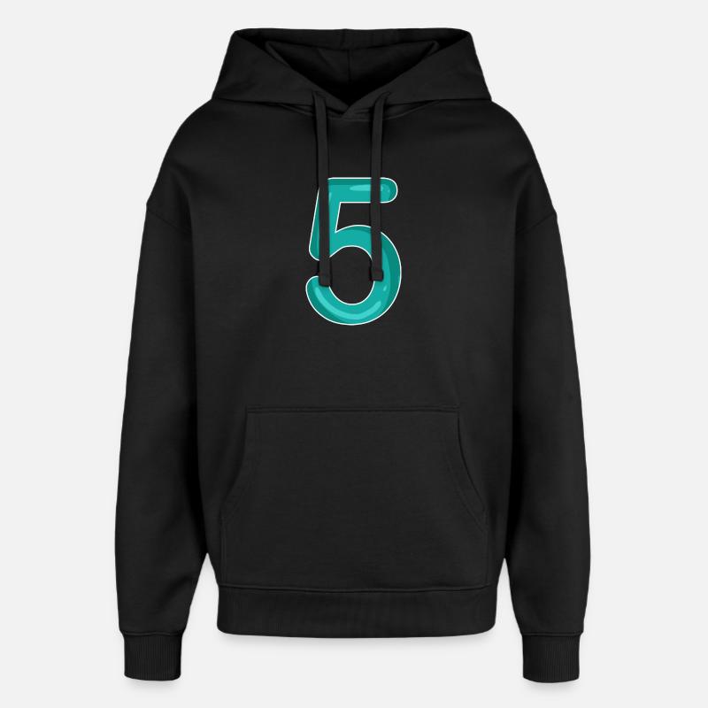 5 - Oversized Unisex Hoodie by Stanley/Stella - black