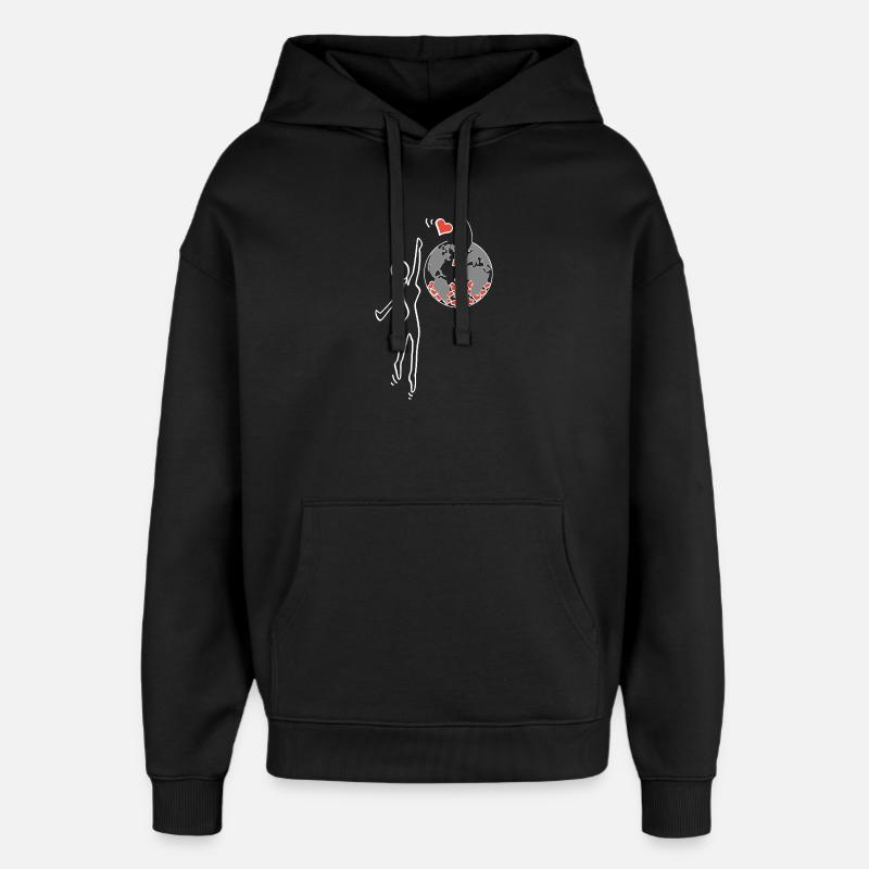 Donnez de l’amour - Sweat à capuche unisexe Stanley/Stella Oversized - noir