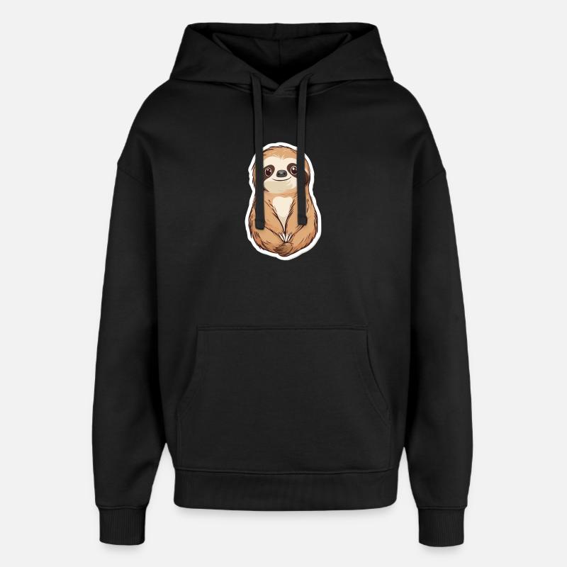 Faultier - Oversized Unisex Hoodie von Stanley/Stella - Schwarz