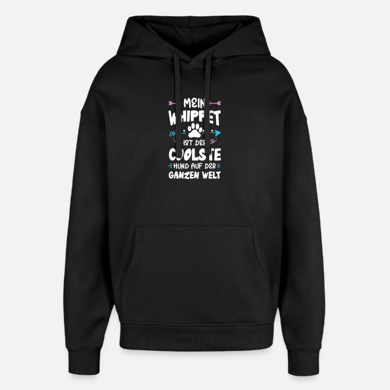 Dicton de chien whippet - Sweat à capuche unisexe Stanley/Stella Oversized - noir