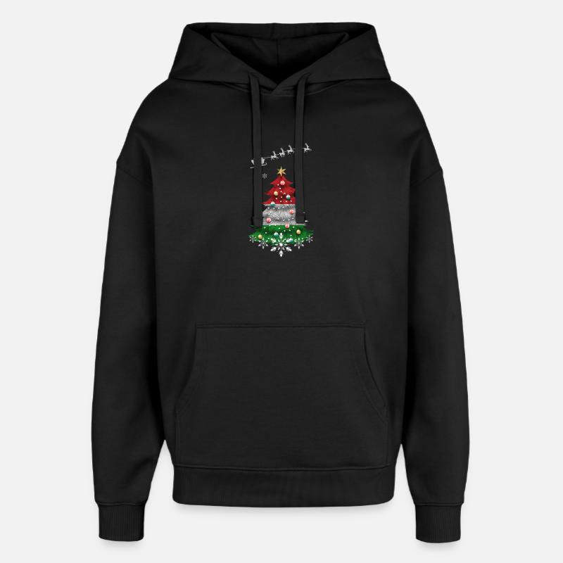 Weihnachtsbaum mit Ungarn Flagge - Oversized Unisex Hoodie von Stanley/Stella - Schwarz