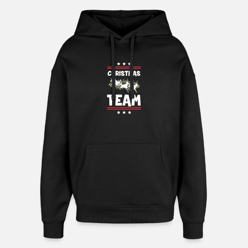 Noël de l’équipe Weihnachten - Sweat à capuche unisexe Stanley/Stella Oversized - noir
