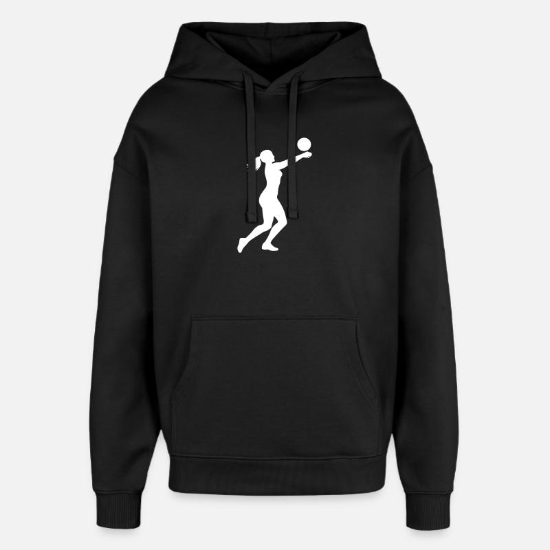 Silhouette de volley-ball - Sweat à capuche unisexe Stanley/Stella Oversized - noir