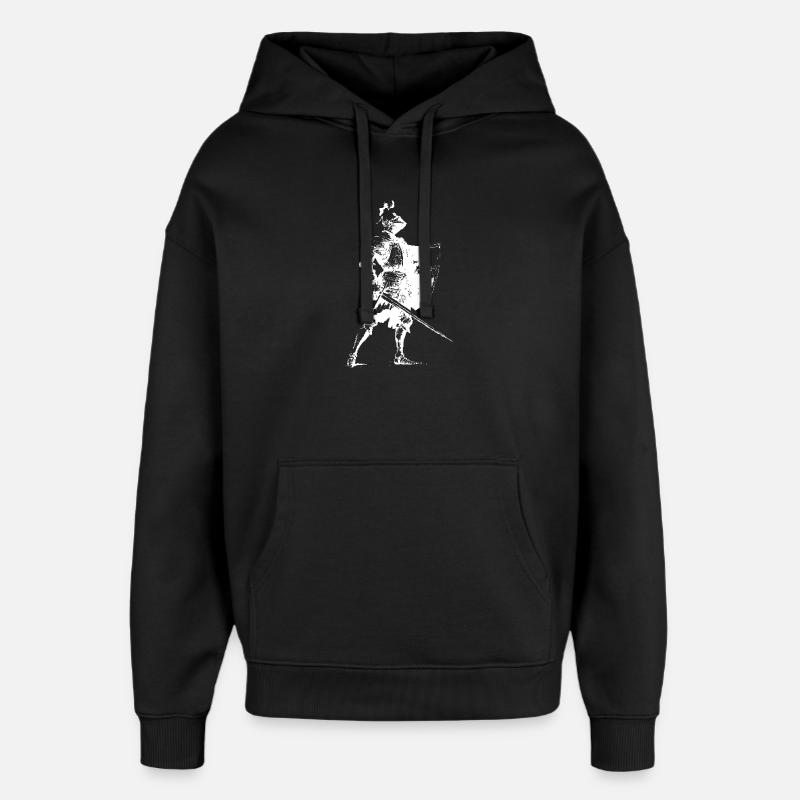Knight Silhouette with Shield - Oversized Unisex Hoodie by Stanley/Stella - black