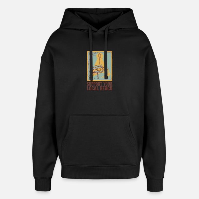 Support Bench - Oversized Unisex Hoodie by Stanley/Stella - black