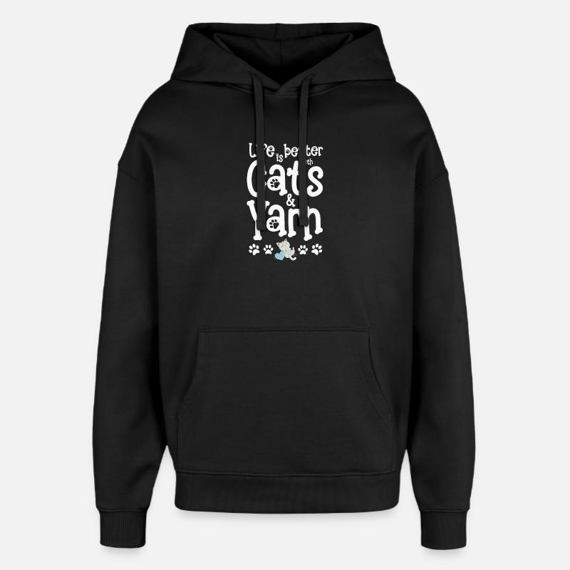 Katze Katzen - Oversized Unisex Hoodie von Stanley/Stella - Schwarz