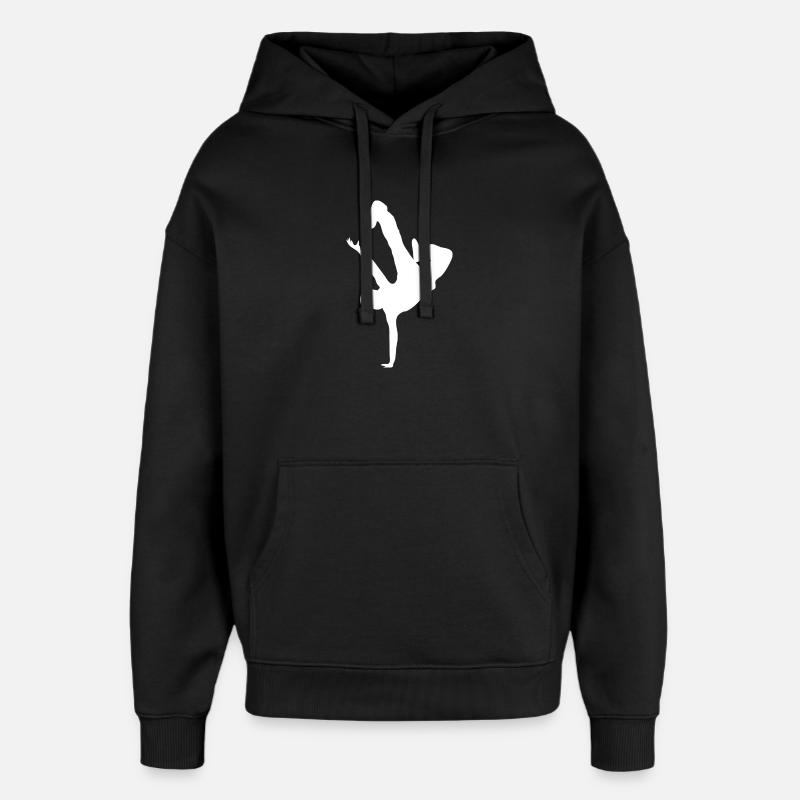 Imprimé silhouette acrobatique - Sweat à capuche unisexe Stanley/Stella Oversized - noir