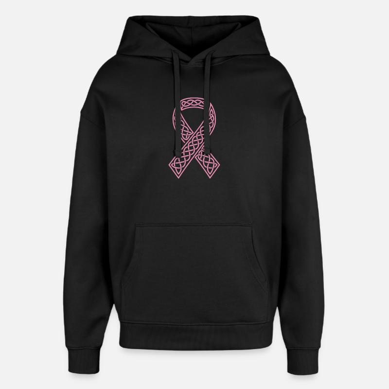 Ruban Celtique Rose à Nœud - Sweat à capuche unisexe Stanley/Stella Oversized - noir