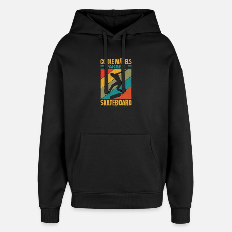 Cadeaux pour skateboardeurs de skateboard - Sweat à capuche unisexe Stanley/Stella Oversized - noir
